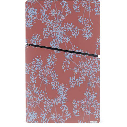 Airy Blue Floral PS5 Slim Digital Edition Console Skin